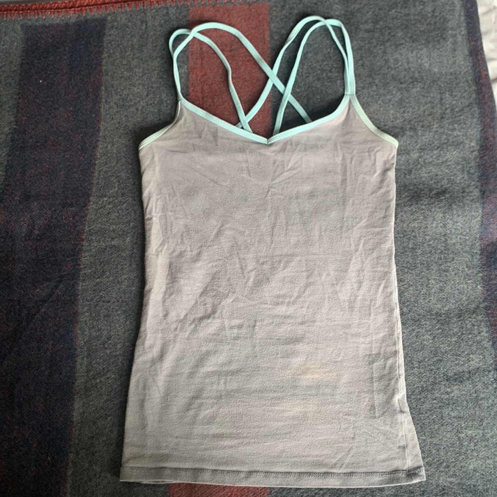XS grey and teal aeropostale strappy tank top